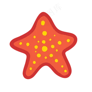 卡通手绘风暑假夏至夏天海星免扣