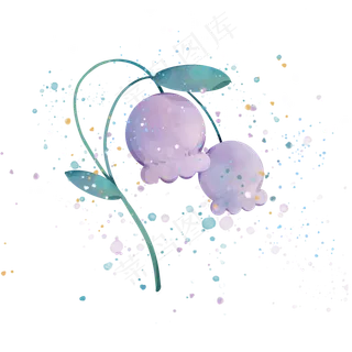 可爱装饰紫色唯美铃兰PNG,免抠元素