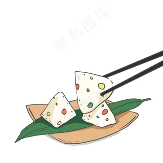 端午节手绘小清新吃粽子