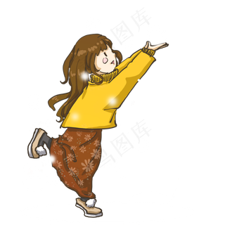 冬天捧雪球女孩PNG,免抠元素