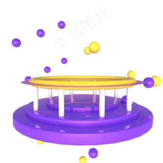 C4D立体紫色618展台