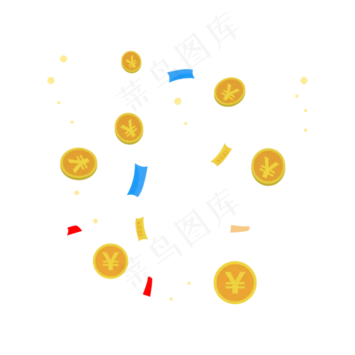 金币漂浮效果,免抠元素(2953*2953px 300 dpi )ai矢量模版下载
