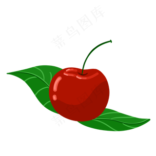 橘色水彩手绘水果樱桃