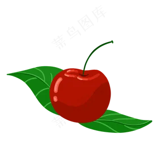 橘色水彩手绘水果樱桃