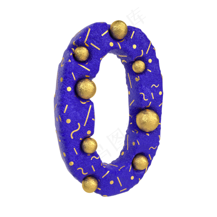 创意蓝金倒计时周年庆数字0