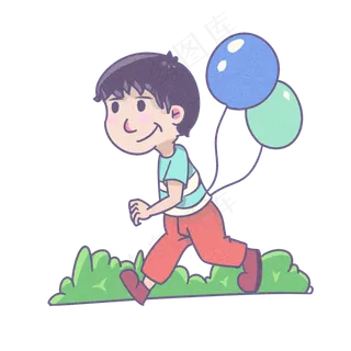 卡通小孩过儿童节手绘
