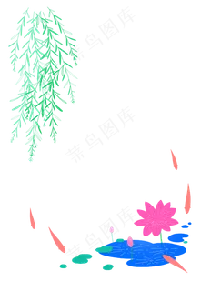 中国风夏季荷塘风景