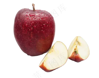 切开的红色苹果