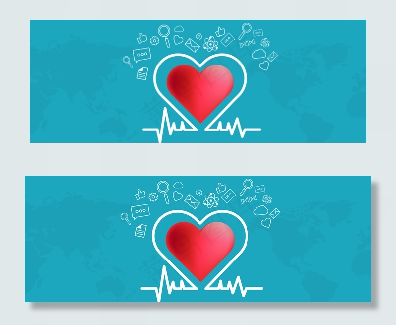 蓝色简约扁平化医疗banner背景