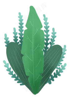春天绿色植物卡通小清新风格叶子 春天绿色植物卡通小清新风格叶子