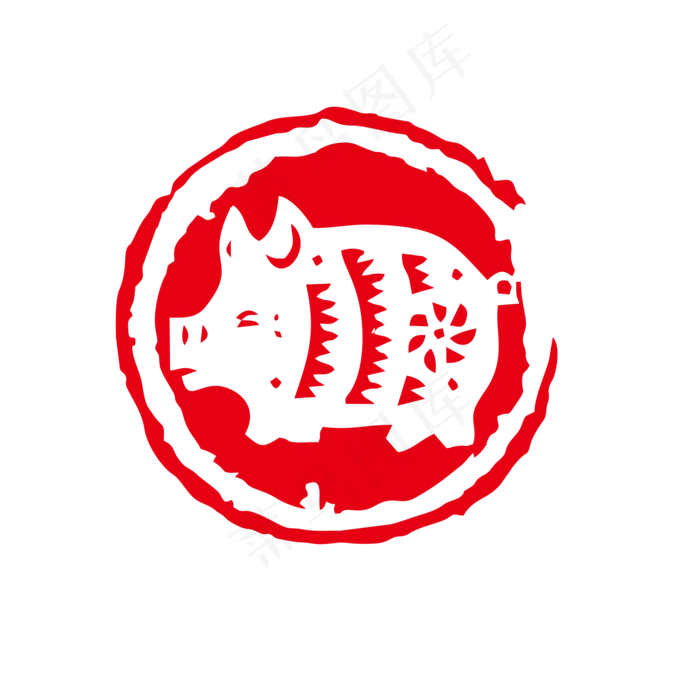 中国风红色十二生肖印章矢量可商cdr矢量模版下载