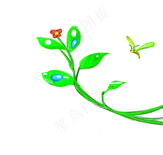 绿色植物装饰插图