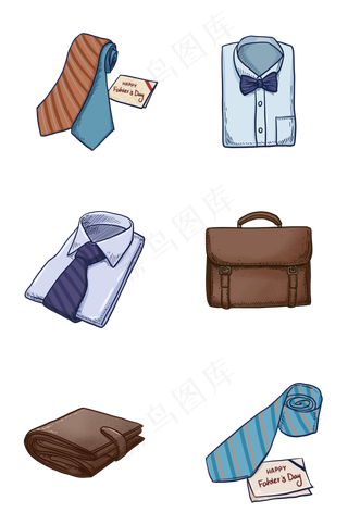 父亲节各种男士配饰组图PNG免