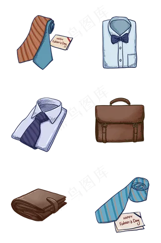 父亲节各种男士配饰组图PNG免
