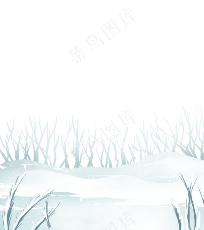 冬季雪地边框,免抠元素