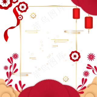 鼠年中国风新年边框,免抠元素