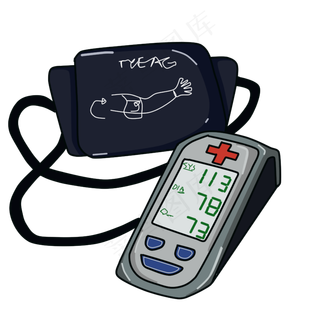 卡通医院电子产品血压仪,免抠元素