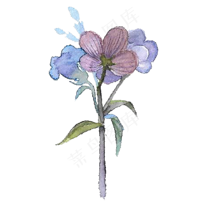 蓝紫色系花束花朵免扣