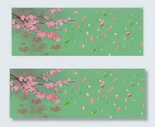 桃花节质感纹理云朵绿banner