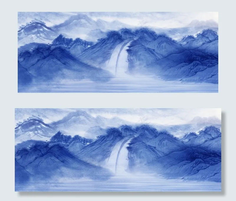 中国风国画山水古风水墨(1980*800px 	       )psd模版下载
