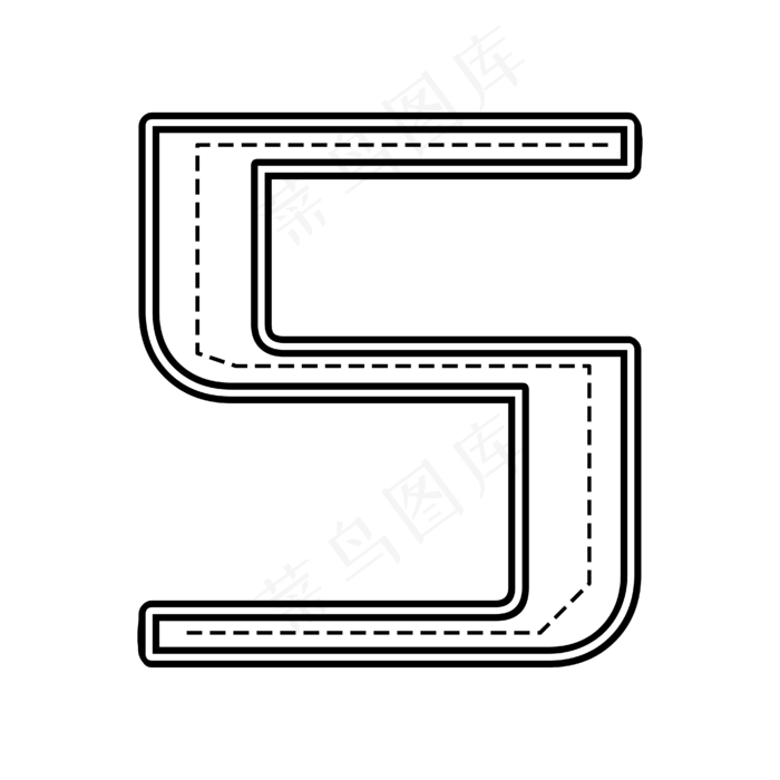 矢量线条数字5