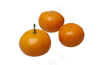 三个完整新鲜橘子