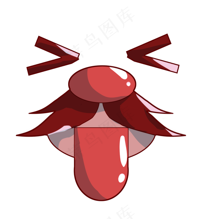 愚人节吐舌头表情插画