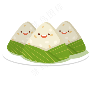 在盘中欢笑的白色粽子