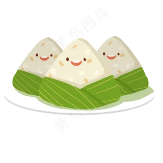 在盘中欢笑的白色粽子