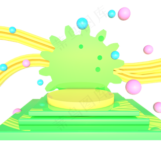 绿色黄色端午节展台