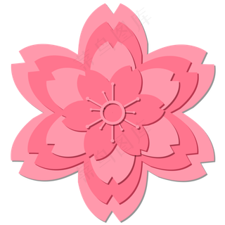 粉色立体折纸樱花