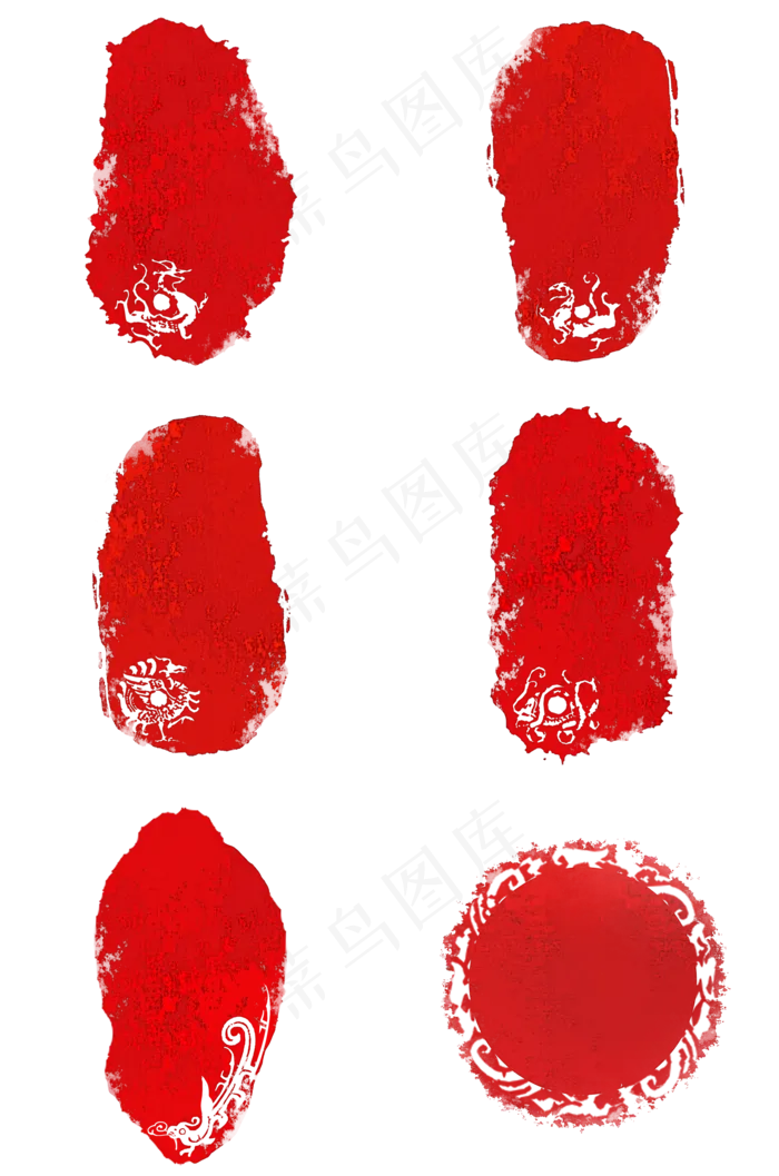 古风篆刻朱砂章合集(2000X3020(DPI:300))psd模版下载