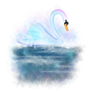 梦幻梦境动物天鹅,免抠元素 梦幻梦境动物天鹅,免抠元素