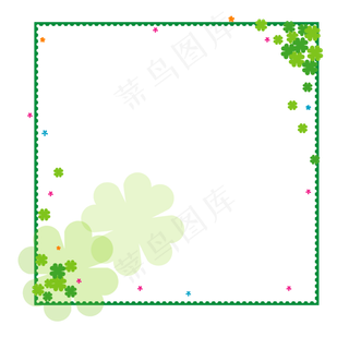 春天来啦春暖花开绿色幸运四叶草,免抠元素