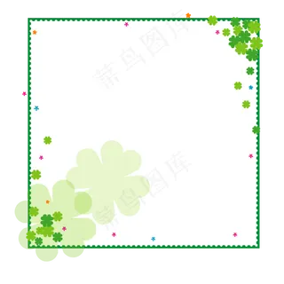 春天来啦春暖花开绿色幸运四叶草,免抠元素