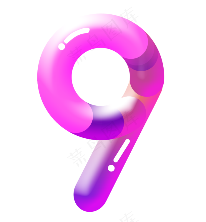 原创创意渐变数字9