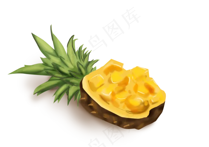 暑假手绘水果菠萝块(4961X3508(DPI:300))psd模版下载