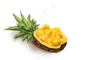 暑假手绘水果菠萝块