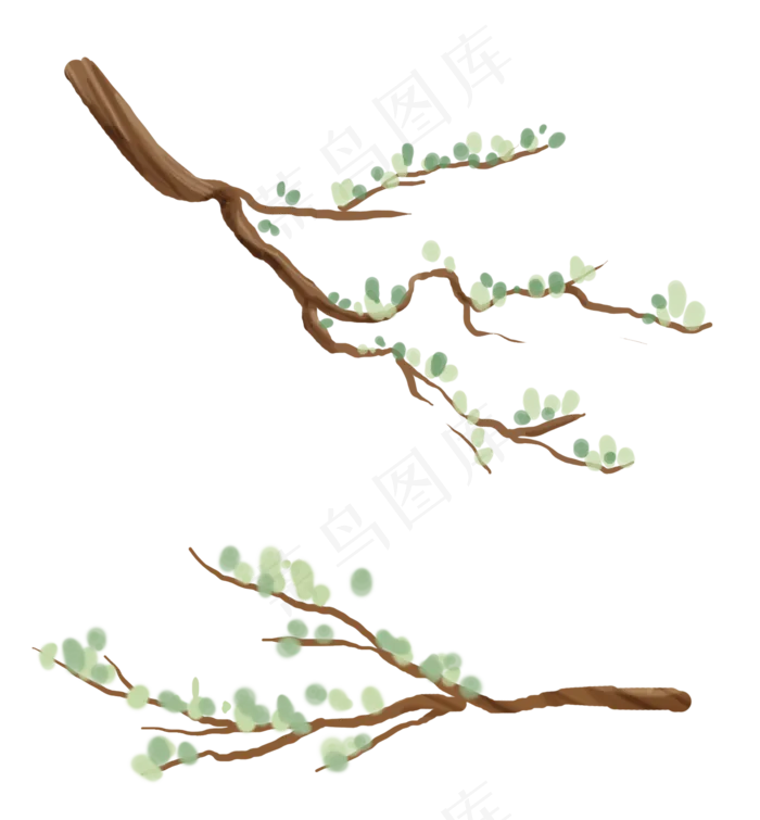 古风水墨树枝(2000X2158(DPI:299))psd模版下载