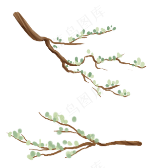 古风水墨树枝