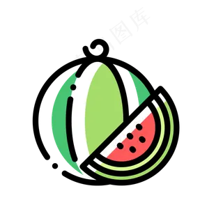 mbe风格西瓜装饰图标