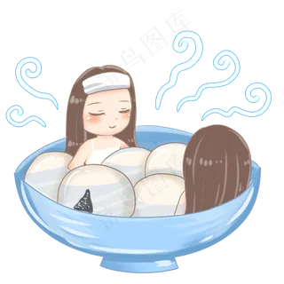 元宵节碗里圆滚滚的汤圆,免抠元素