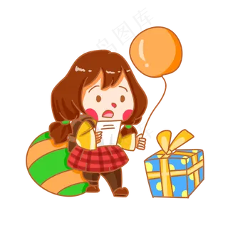 儿童节收礼物可爱女生