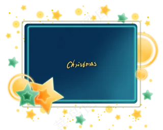 圣诞节平安夜发光文字框,免抠元素