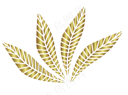 时尚精美烫金图案叶子
