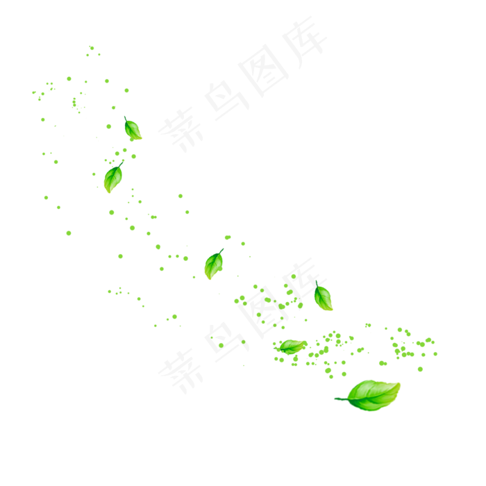 风吹的绿叶,免抠元素(2000*2000px 300 dpi )psd模版下载
