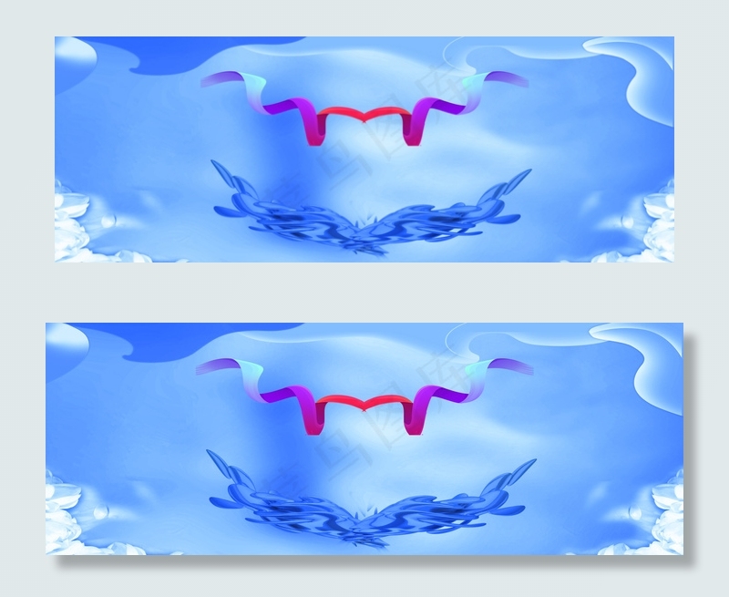 双十二蓝色清新服饰约惠banner