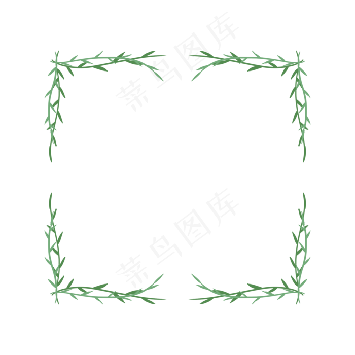 创意清明节柳树边框,免抠元素