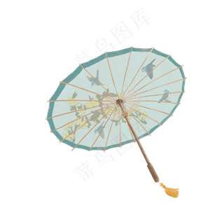 中国油纸伞折伞传统花鸟PNG,免抠元素