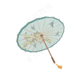 中国油纸伞折伞传统花鸟PNG,免抠元素